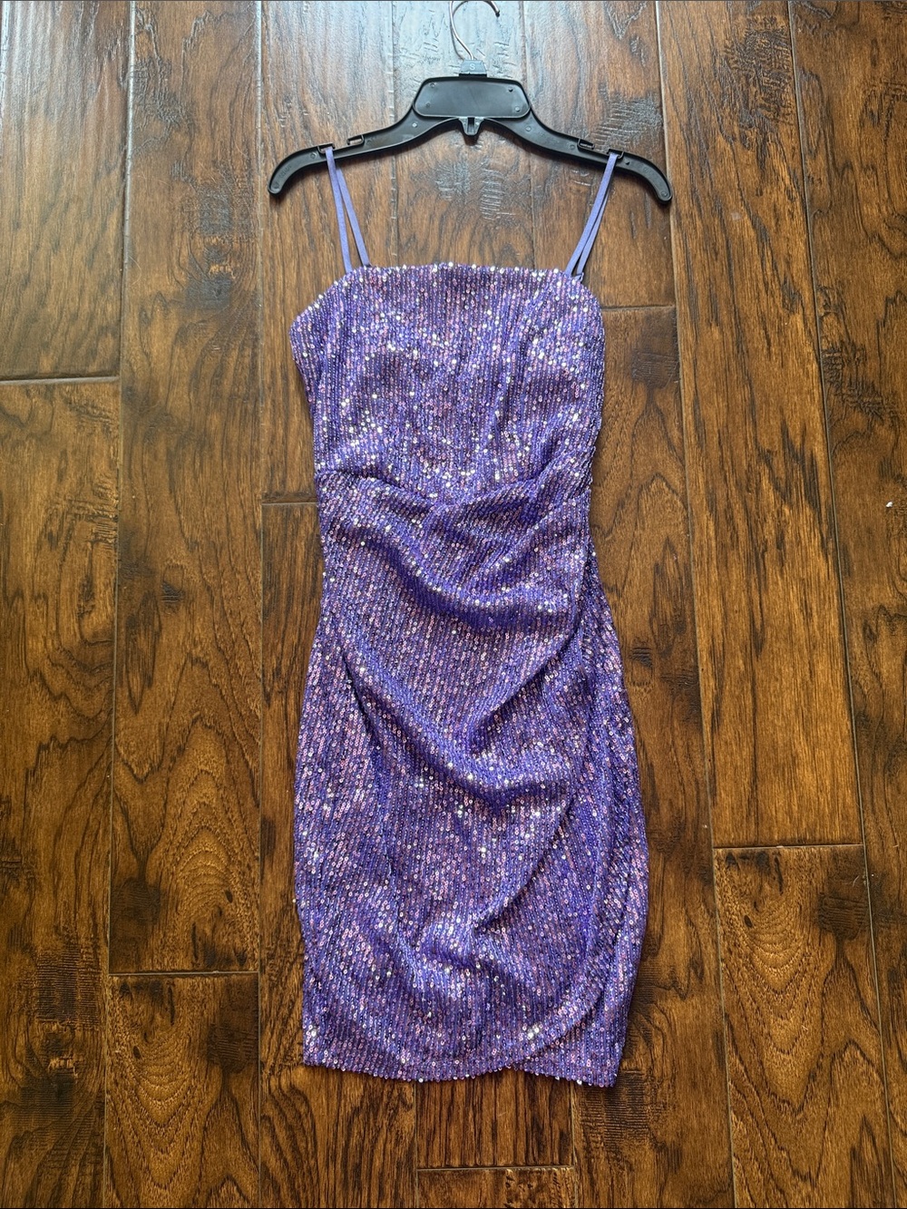 NWT!  Honey and Rosie Lavender Sequin Mini Dress with Spaghetti Straps, size XS